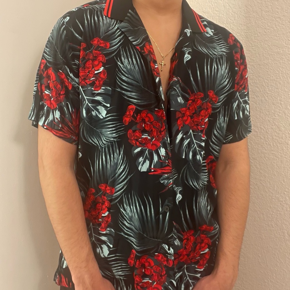 Men’s Tropical Button Up Shirt